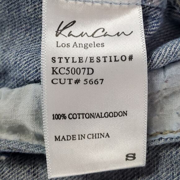 Kancan Henney Classic Trucker Jacket S Distressed Jean Denim Grunge Emo Gorpcore - Picture 7 of 13